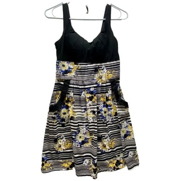 B. Smart Dress Women's Small Multi-Color Floral Cotton Summer Sundress Pockets - Picture 1 of 11